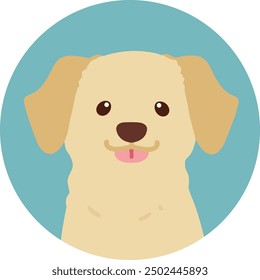 Simple and cute circle icon illustration of Labrador Retriever