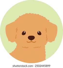 Einfache und niedliche Kreis-Symbol-Illustration von Chihuahua Poodle Mix