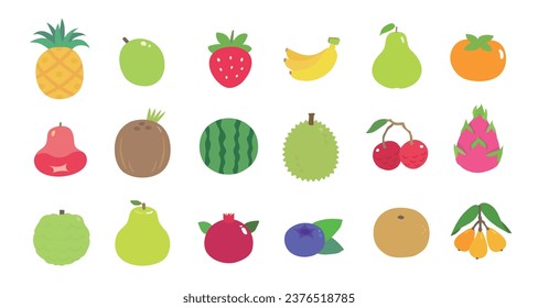 Simple cute color fruit icon vector 