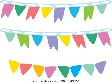Simple and cute colorful garland illustration