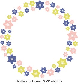 Simple and cute colorful star frame