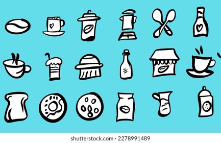 conjunto de iconos de comunicación simple y lindo