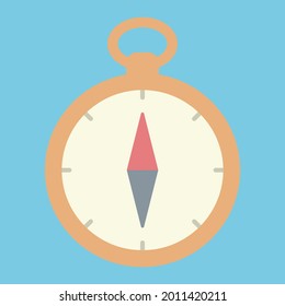 Simple And Cute Compass Illustration, Flat Design