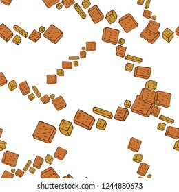 Simple cute cookie flat vector seamless pattern