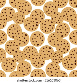 Simple Cute Cookie Flat Vector Pattern 