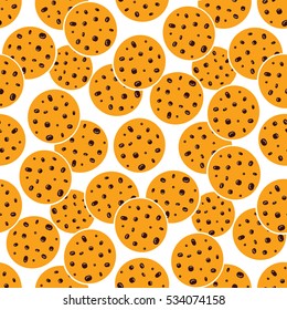 Simple cute cookie flat vector pattern 