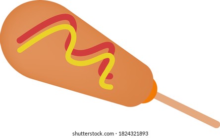 Ilustración simple y linda del perro de maíz