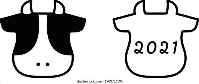 Simple and cute cow icon