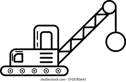 simple cute crane with wrecking ball pattern perfect for coloring book