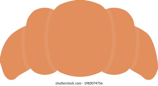 Simple And Cute Croissant Illustration, Flat Design