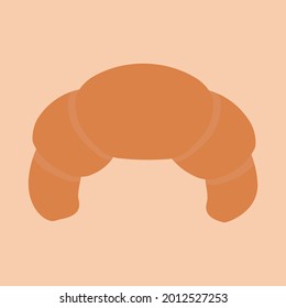 Simple And Cute Croissant Illustration, Flat Design