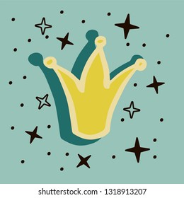 simple cute crown doodle style