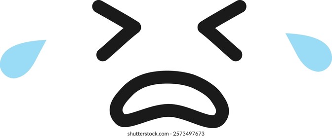 simple and cute crying emoticon icon