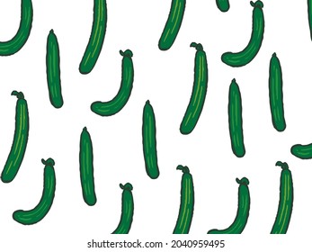Simple and cute cucumber wallpaper illustration