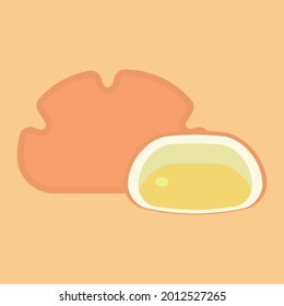 Simple And Cute Custard Bun Clipart, Flat Design