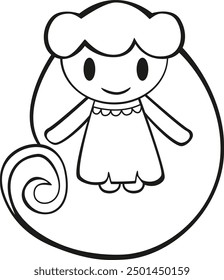 A simple and cute design of fairy tale characters as coloring book or page. A fun relaxing activity for children and adults.