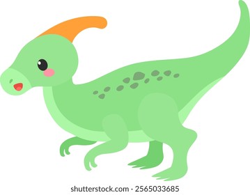 simple cute dino parasaurolophus vector