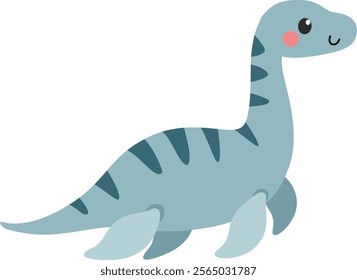 simple cute dino plesiosaurus vector