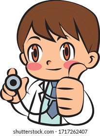 Simple and cute Doctor vector Illustration