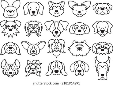 Juego de caracteres simple y lindo para el perro