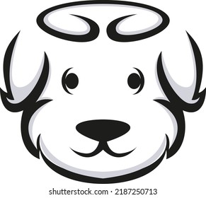 simple cute dog line vector, dog logo modern