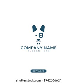 simple cute dog logo. vector illustration. animal concept