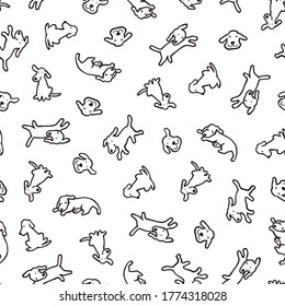 Simple and cute dog seamless pattern,