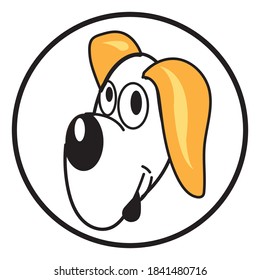 Simple cute dog vector design,cartoon illustration.
