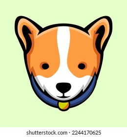 Simple cute dog vector illustration for logo or invitation