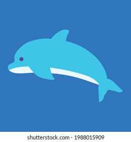 Ilustración Delfín Simple Y Cuidada, Diseño Plano