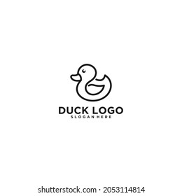 simple and cute duck logo on white background