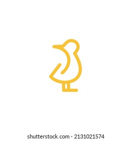 simple Cute Duck Monoline Logo Design