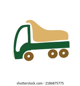 Simple Cute Dump Truck Side View Construction