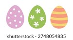 Simple cute Easter egg clipart set.
Cute patterned Easter eggs flat vector.
Colorful Easter egg cartoon illustration collection.