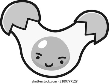 Simple and cute egg character illustration