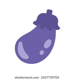Simple cute eggplant illustration material