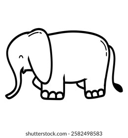 A simple and cute elephant illustration, perfect for kids' designs, nursery decor, and animal-themed projects