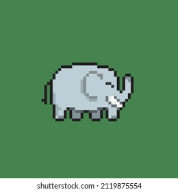 simple cute elephant in pixel art style