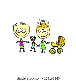 simple cute family. Vector