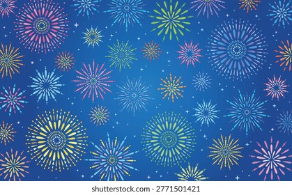 Simple and cute fireworks seamless pattern background
