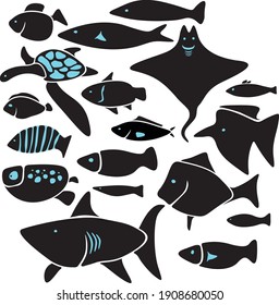 Simple and cute Fish vector collections
