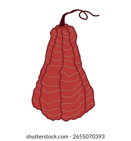 Einfache und niedliche flache Kürbis-Illustration.