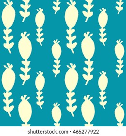 Simple cute floral background with flowers and branches.