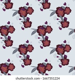 Einfache, süße Blumenstrauß-Vektorillustration mit kleinen und mittleren Blumen und Blättern. 