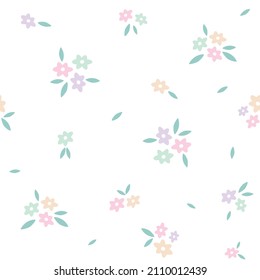 Simple cute floral pattern. Ditsy print. Floral seamless background. Design for fashion prints, paper goods, background, wallpaper, wrapping, fabric and all your creative projects.