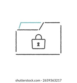 Simple and cute folder and key vector icon [Security]