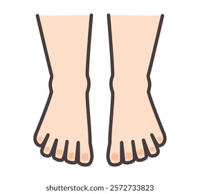 Simple and cute foot illustration.