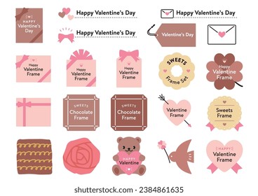 Simple cute frame set for Valentine's Day.