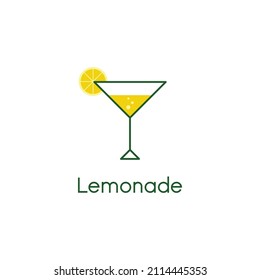 logo simple y lindo de la bebida naranja limón fresco