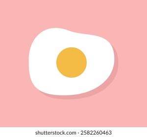 Simple and cute fried egg illustration vector
